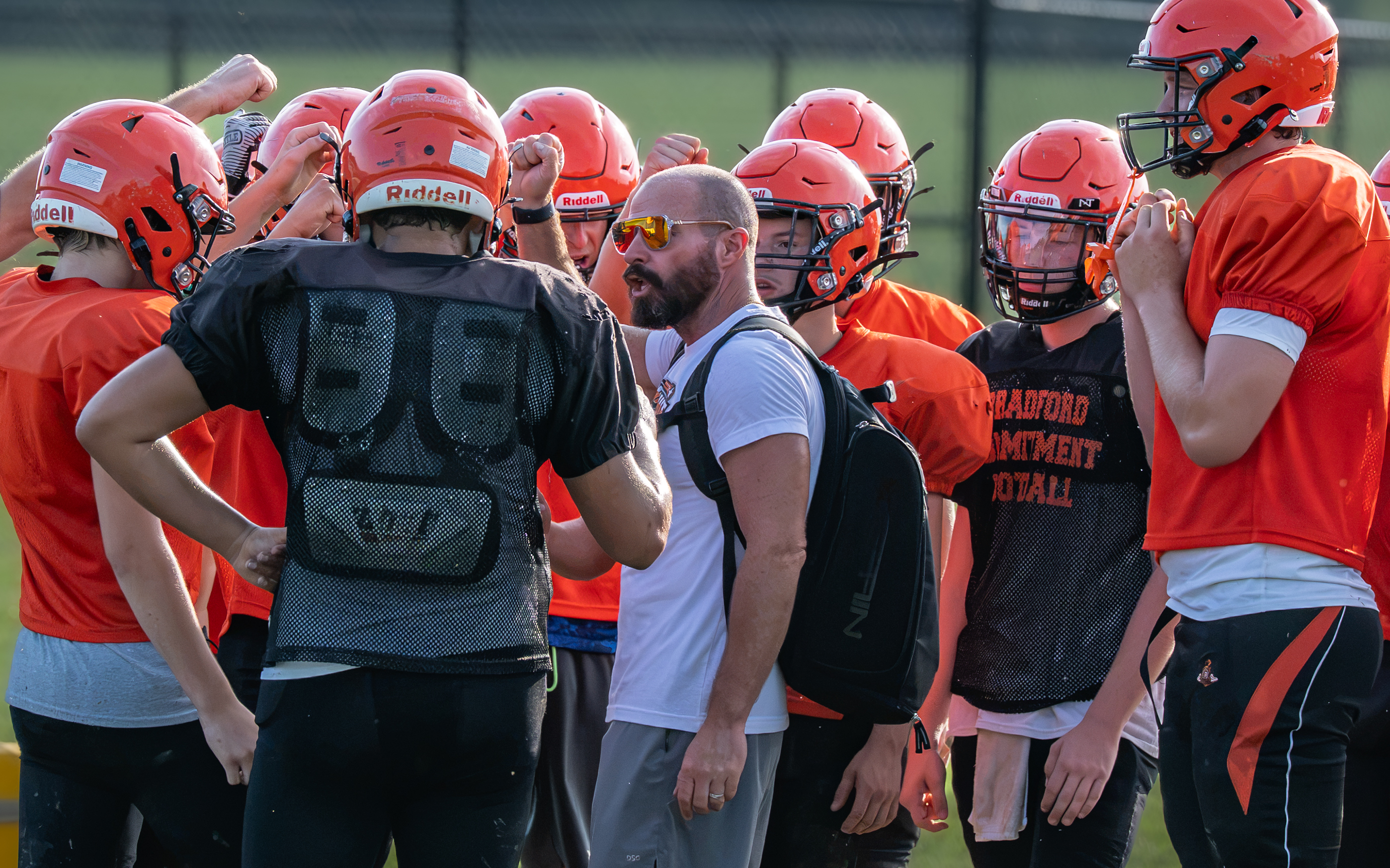 Coach Trevino addresses the team